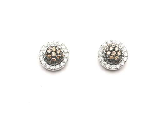 Champagne Diamond Cluster Earrings
