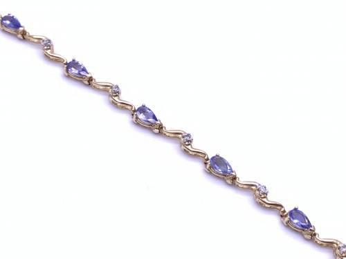 Tanzanite & Diamond Bracelet 7 inches