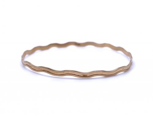 14ct Yellow Gold Solid Wave Bangle