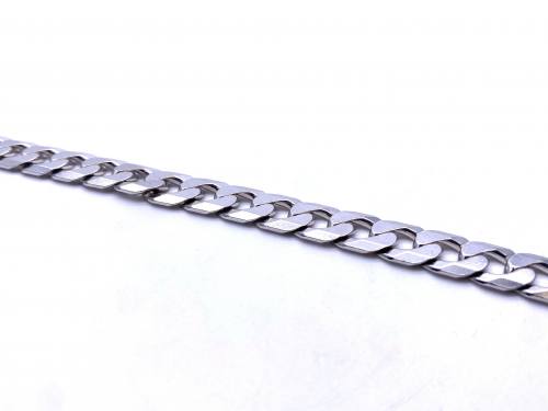 9ct White Gold Curb Bracelet 8.5 Inches