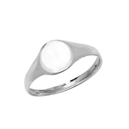 Silver Babies Oval Signet Ring Size L